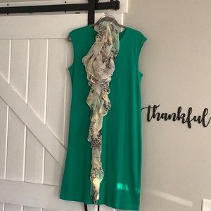 Chico Easywear size 1 (8-10) dress with Coldwater Creek scarf EUC